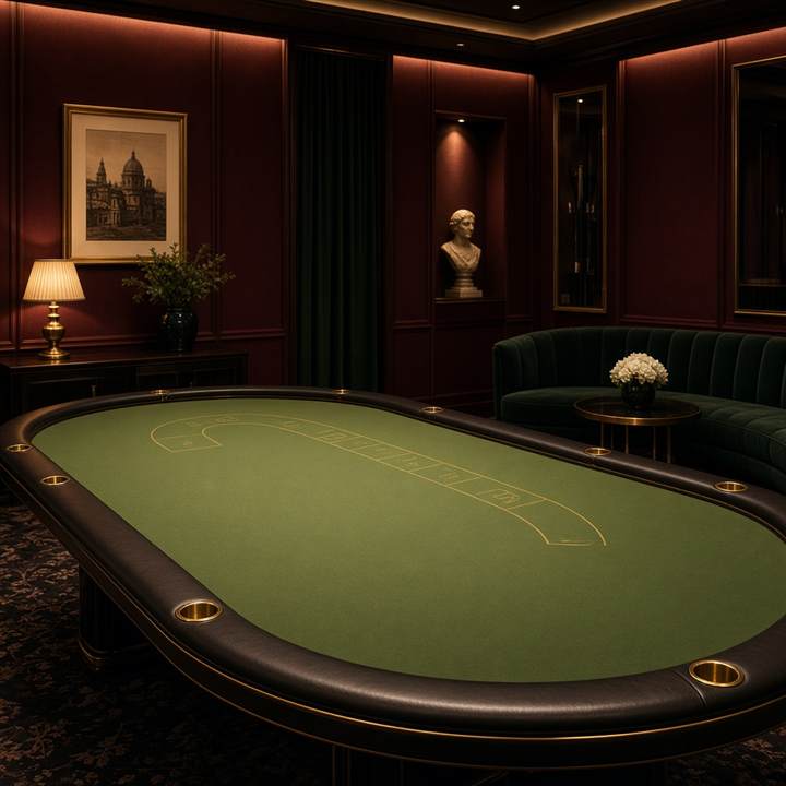Salon de jeux de table aux teintes feutrées